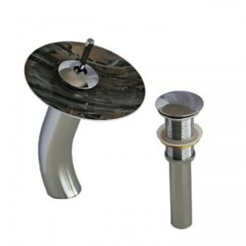 Robinet de lavabo contemporain à bec circulaire en verre opaque