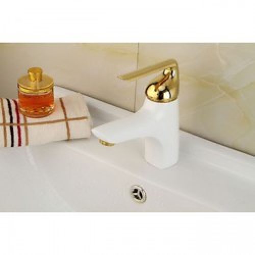 Robinet de lavabo contemporain de hauteur 120 MM en ceramique