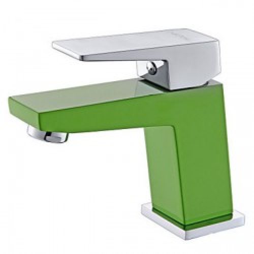 Robinet de lavabo contemporain de hauteur 155 MM vert
