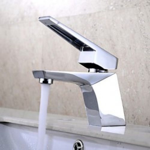 Robinet de lavabo contemporaine à poignée simple