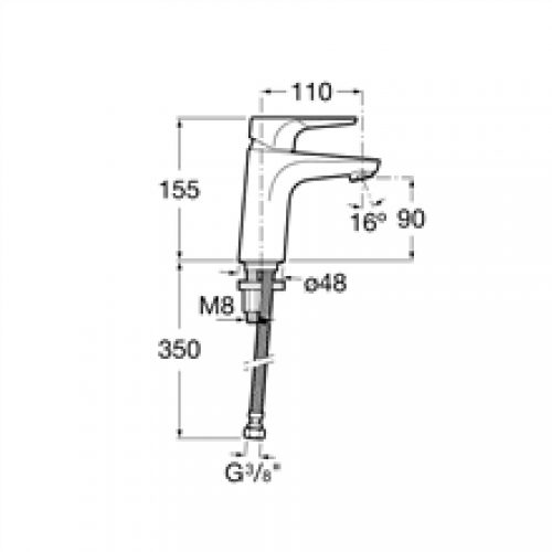 Robinet de lavabo corps lisse Atlas Roca