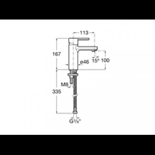Robinet de lavabo corps lisse Naia Roca