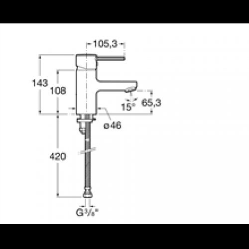 Robinet de lavabo corps lisse Targa Roca