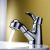 Robinet de lavabo (court) avec spray demontable, robinet de style contemporain fini en chrome