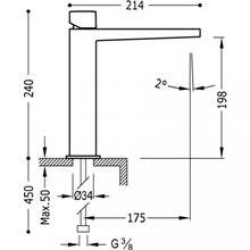 Robinet de lavabo CUB TRES M SLIM