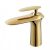 Robinet de lavabo dorée à design élégant et contemporain, robinet doté d’un mitigeur et d’une seule poignée