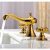 Robinet de lavabo dorée à poignée double, design contemporain fini en laiton (Ti-PVD)
