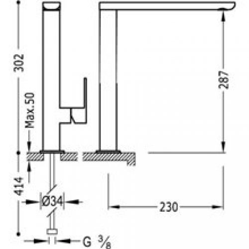 Robinet de lavabo droit Blanc TRES LOFT L