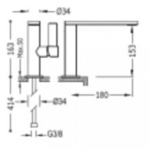 Robinet de lavabo en acier bec court PROJECT TRES