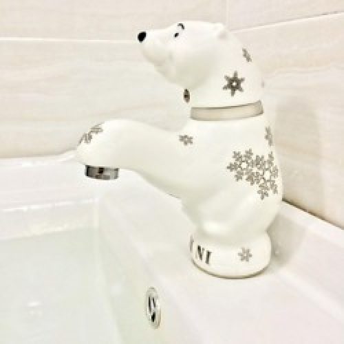 Robinet de lavabo en forme d’ours en céramique