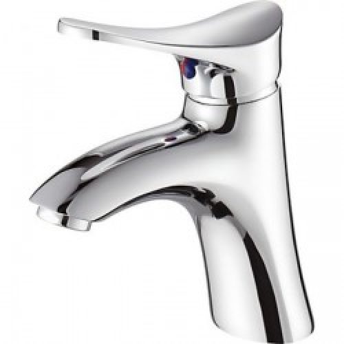 Robinet de lavabo en laiton chromé de style contemporain