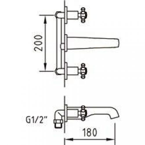 Robinet de lavabo encastré ANTIGONA
