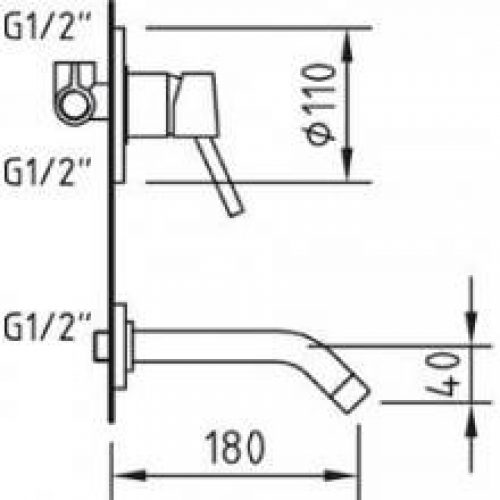 Robinet de lavabo encastré CAIMAN