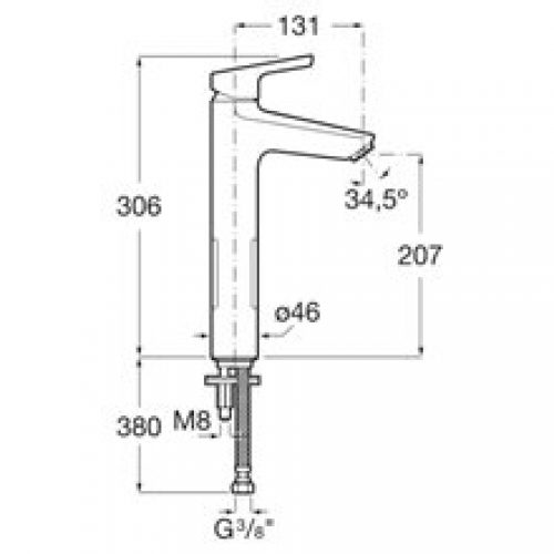 Robinet de lavabo haut avec corps lisse Malva Roca