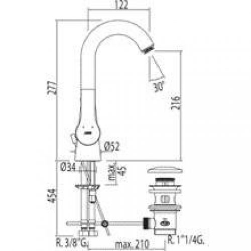 Robinet de lavabo K-Tres pivotant