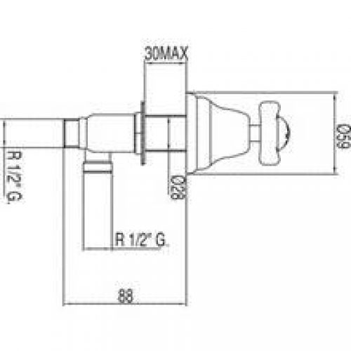 Robinet de lavabo latéral Retro-TRES d’eau chaude