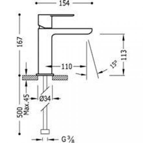 Robinet de lavabo Loft-Tres bec cascade rond…