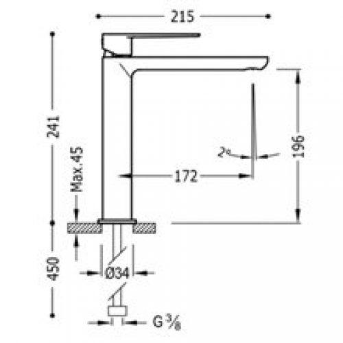 Robinet de lavabo Loft-Tres bec moyen cascade…