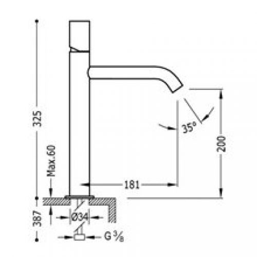 Robinet de lavabo M TUB TRES STUDY