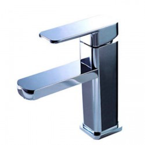 Robinet de lavabo massif, style contemporain et finition en chrome