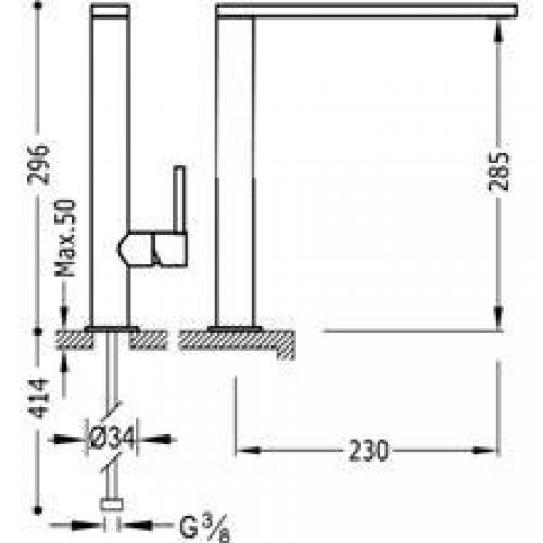 Robinet de lavabo Max-Tres bec long avec levier…