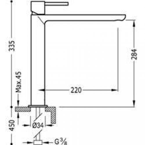 Robinet de lavabo Max-Tres bec long cascade…