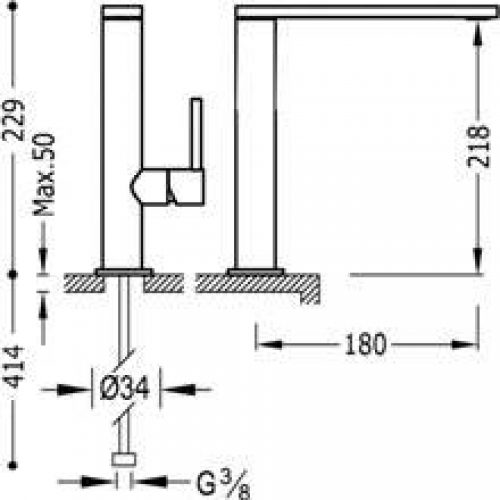 Robinet de lavabo Max-Tres bec moyen avec…