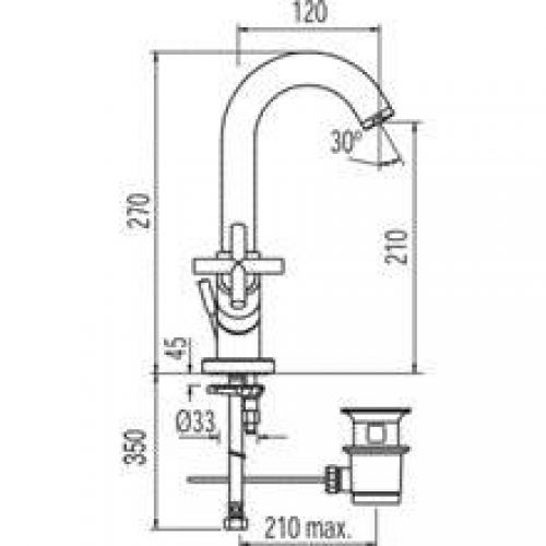 Robinet de lavabo Max-Tres mélangeur manuel