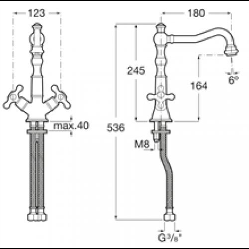 Robinet de lavabo mélangeur manuel bec haut…