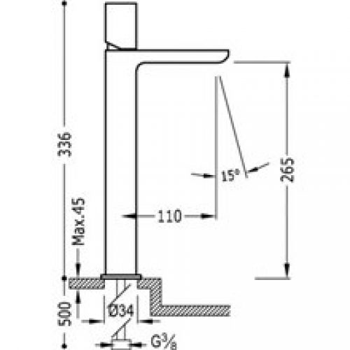 Robinet de lavabo Noir L TUB TRES LOFT