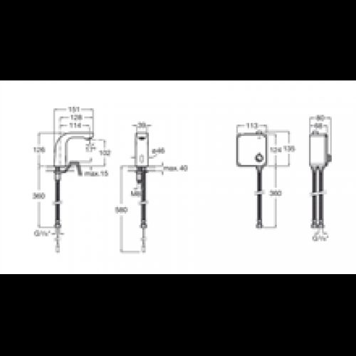 Robinet de lavabo piles eau pré-mélangée L20 Roca
