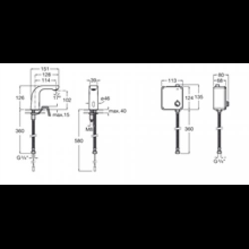 Robinet de lavabo piles une eau L20 Roca