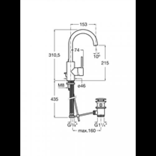 Robinet de lavabo poignée latérale intégrée…