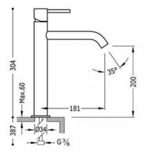 Robinet de lavabo Rouge M TRES STUDY