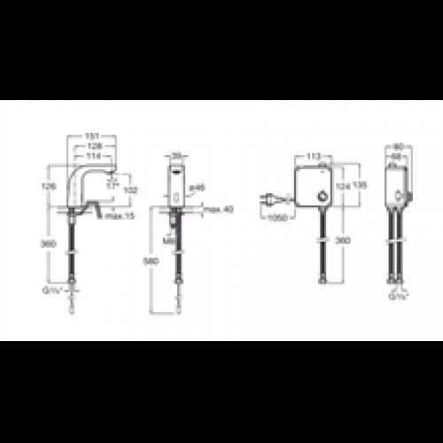 Robinet de lavabo réseau électrique eau…