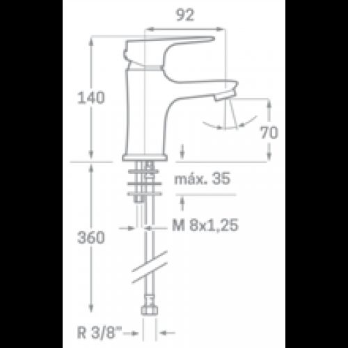 Robinet de lavabo Sinua SEVEN