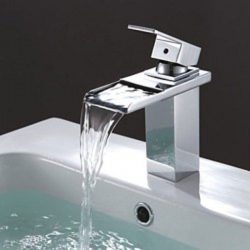 Robinet de lavabo style contemporain à poignée unique, finition chromé pour un style contemporain ( un seul trou d’installation)
