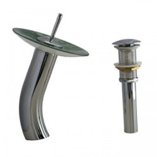 Robinet de lavabo un seul trou fini en métal chromé, robinet de style contemporain