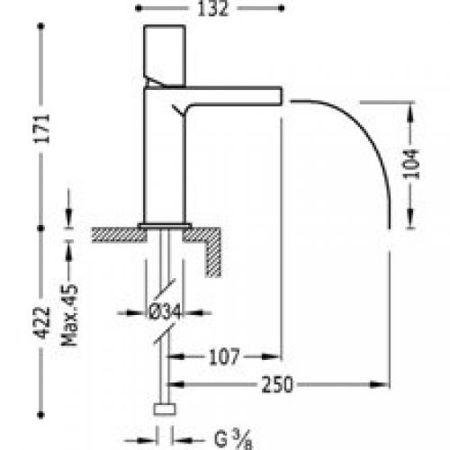 Robinet de lavabo vert cascade TRES TUB LOFT