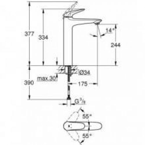 Robinet de lavabo XL levier plein Moon White…