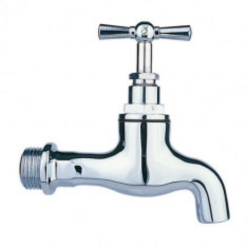 Robinet de puisage Mâle 12/17 (3/8″) NF à bec lisse en laiton chromé