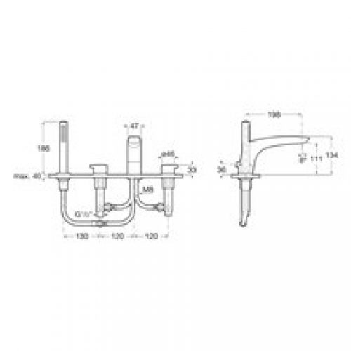 Robinet de rebord pour douche et baignoire…