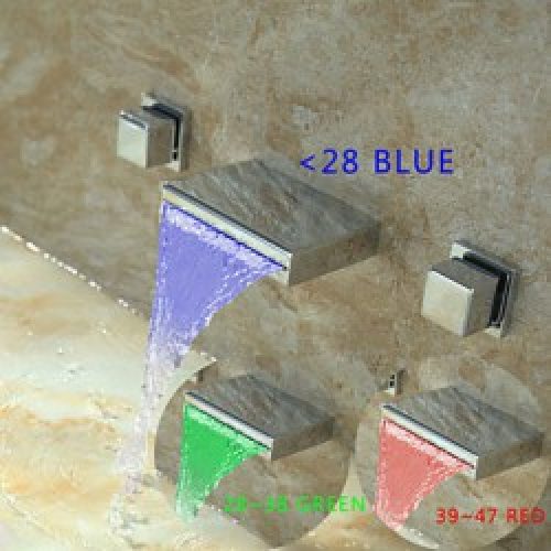 Robinet de salle de bain à LED sortie d’eau en cascade