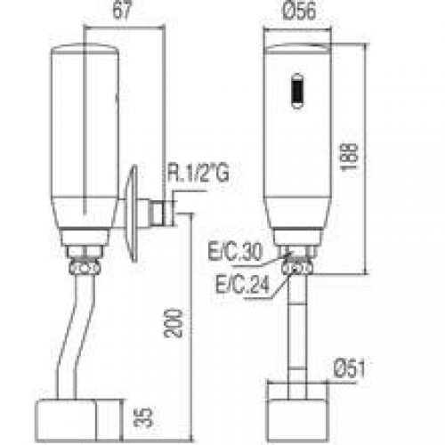 Robinet d’urinoir électronique TRES
