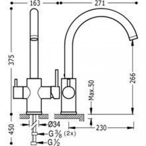 Robinet d’évier Anti-chlore sans filtre TRES…