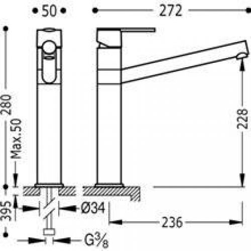 Robinet d’évier avec long bec LEX-TRES