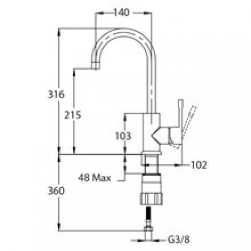 Robinet d’évier bec haut Alaior Futurbaño