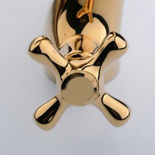 Robinet d&rsquo;évier couleur or avec design en forme de dragon, finition en laiton ( un seul trou d&rsquo;installation)