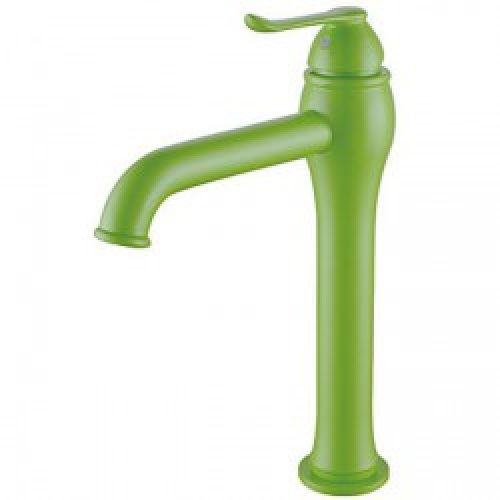 Robinet d&rsquo;évier couleur verte style contemporain avec poignée unique