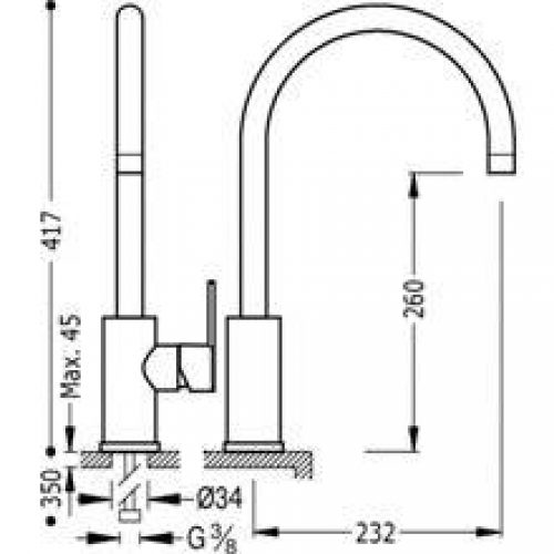 Robinet d’évier courbé LEX-TRES
